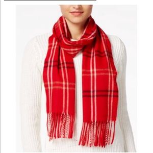 Grid pattern plaid woven scarf
